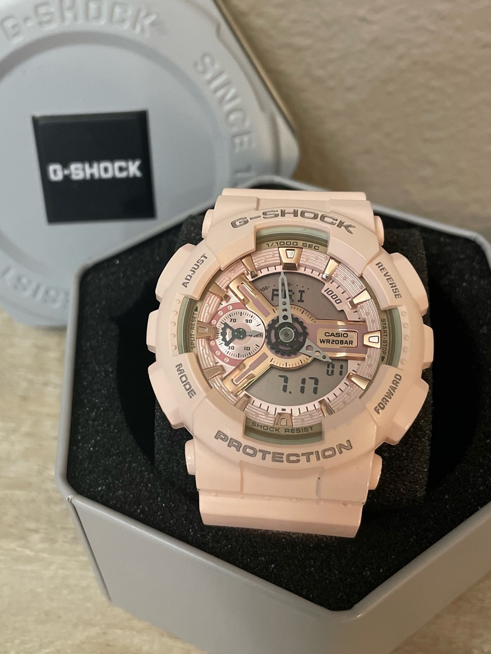 G-Shock Pink and Rose Gold Analog-Digital Watch